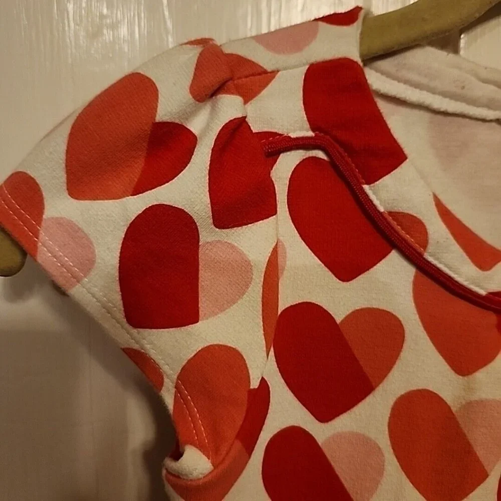 Size 6 Gymboree Red and Pink Valentine Heart Dress Knit Short Sleeves As Is